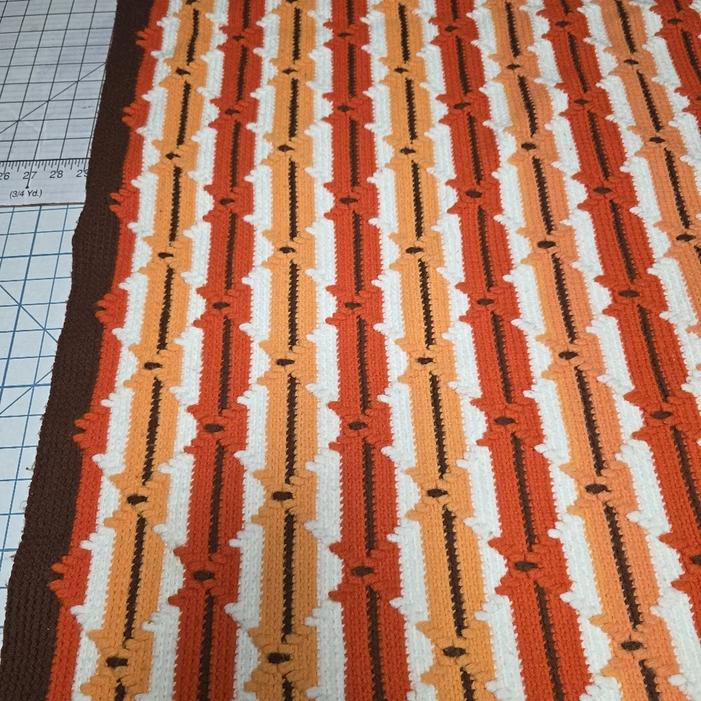 Handmade Crotchet Afghan Throw Blanket‎ - Preloved and Vintage late 70s